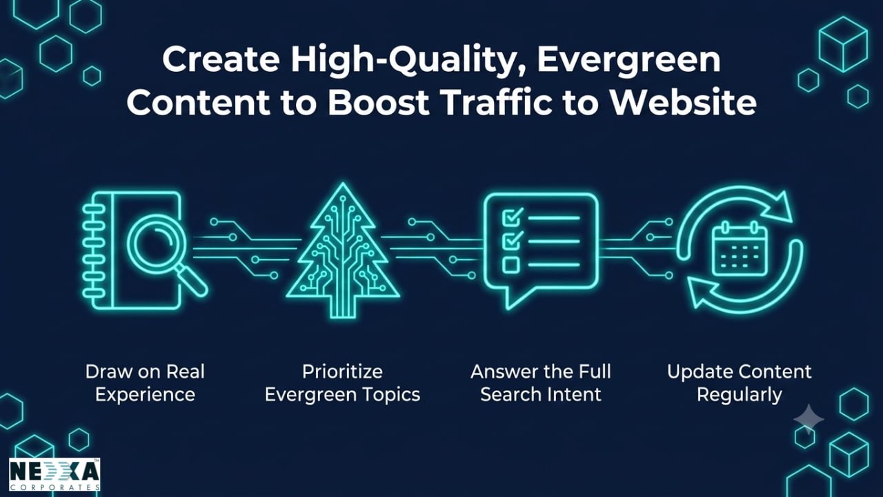 Create High-Quality, Evergreen Content to Boost Traffic to Website boost traffic to website