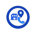 Phone and store location icon representing business NAP consistency