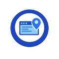 Browser webpage and map marker icon representing on-page local SEO signals