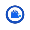 Shopping bag pin icon representing local e-commerce and retail SEO services